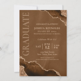 Invitación Elegante fiesta de graduación del Agate de Oro Mar