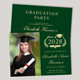 Invitación Elegante Fiesta de Graduación del Green College