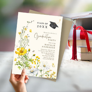 Invitación Elegante fiesta de graduación del prado del Boho W