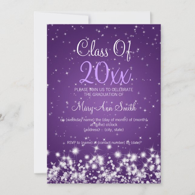 Invitación Elegante fiesta de graduación en invierno esparce  (Anverso)