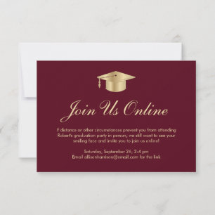 Invitación Elegante fiesta de graduación en línea de oro de B