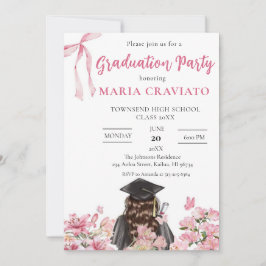 Invitación Elegante fiesta de graduación floral