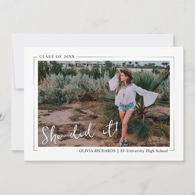 Invitación Elegante Fiesta de Graduación Floral Boho Invi (Anverso)