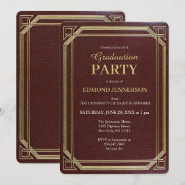 Invitación Elegante Fiesta de Graduación Formal Burgundy Gold