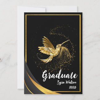 Invitación Elegante fiesta de graduación formal de oro