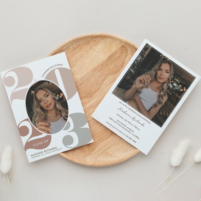 Invitación Elegante fiesta de graduación fotográfica de año (Subido por el creador)