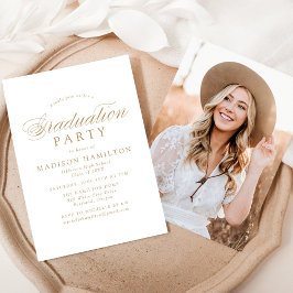 Invitación Elegante Fiesta de Graduación Fotográfica de Calig