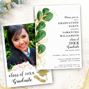 Invitación Elegante fiesta de graduación fotográfica de Perso