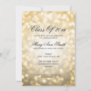Invitación Elegante fiesta de graduación Luces de Purpurina d