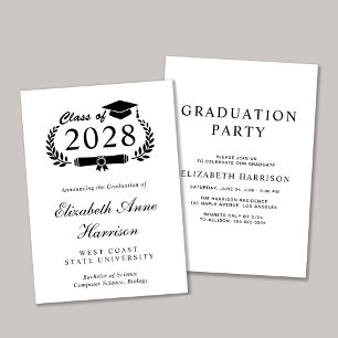 Invitación Elegante Fiesta de Graduación Universitaria de Scr