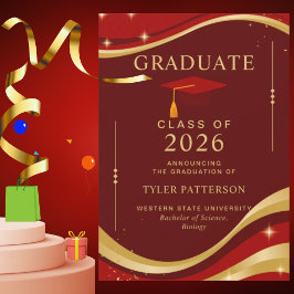 Invitación Elegante fiesta de graduación universitaria en gra