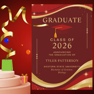 Invitación Elegante fiesta de graduación universitaria en gra