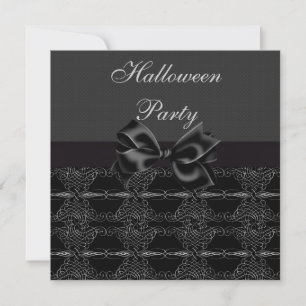 Invitación Elegante fiesta de Halloween con filigranas de pla