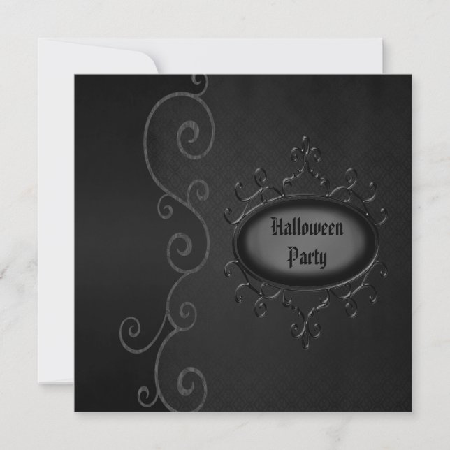 Invitación Elegante fiesta de Halloween de cosecha gótica (Anverso)