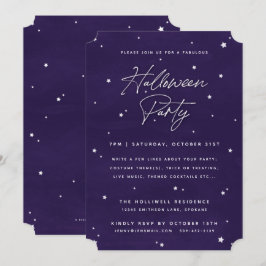 Invitación Elegante fiesta de Halloween de Estrellas Mágicas 