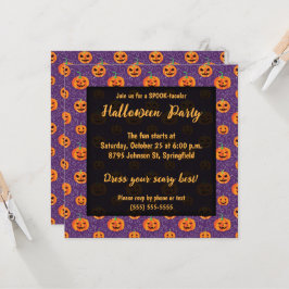 Invitación Elegante fiesta de Halloween de Jack O' Lanterns