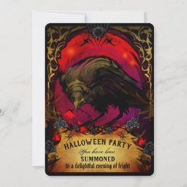 Invitación Elegante fiesta de Halloween en Raven