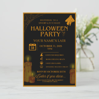 Invitación Elegante fiesta de Halloween - Noche espeluznante