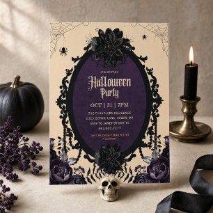 Invitación Elegante fiesta de Halloween para adultos con temá
