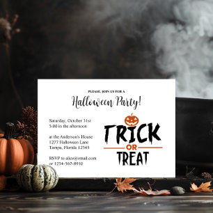 Invitación Elegante fiesta de Halloween "Truco o trato" Impri