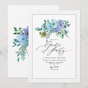 Invitación Elegante fiesta de jardín floral boho de menta y a