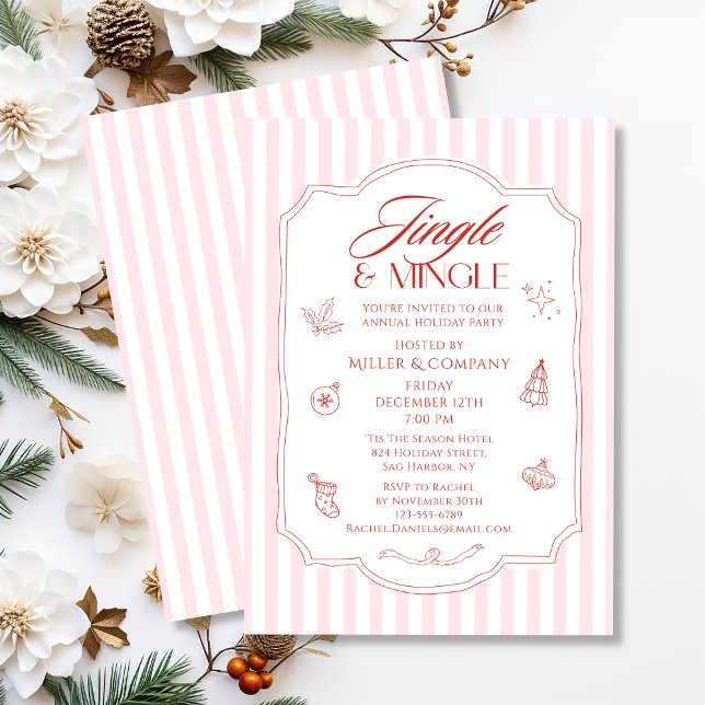 Invitación Elegante Fiesta de Jingle y Mingle Corporate Navid (Subido por el creador)