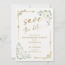 Elegante Fiesta de Jubilación Blanca de Oro salva 