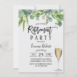 Invitación Elegante Fiesta de Jubilación Botánica Foliage