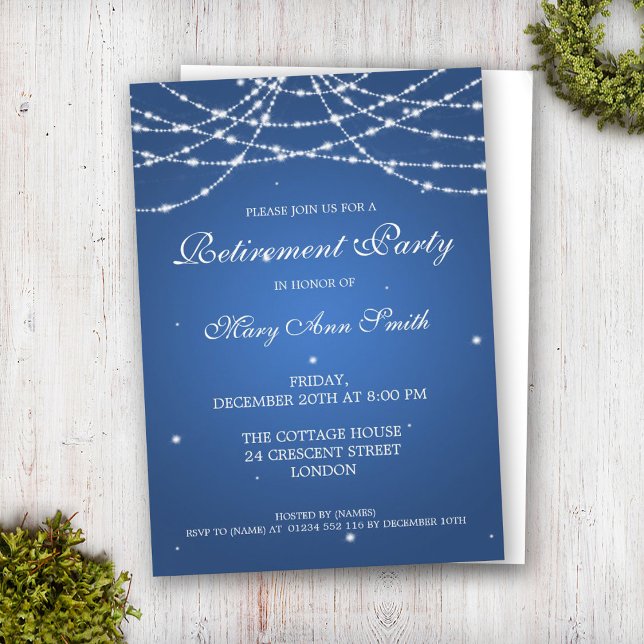 Invitación Elegante Fiesta de Jubilación Cadena de Estrellas  (Subido por el creador)
