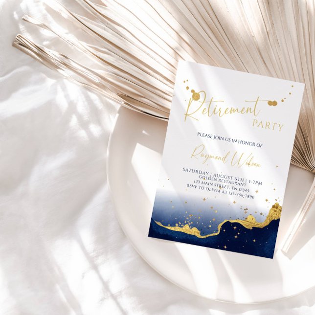 Invitación Elegante Fiesta de Jubilación con Acuarela Abstrac (Subido por el creador)