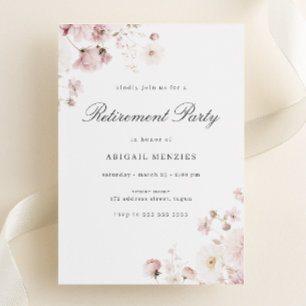 Invitación Elegante Fiesta de Jubilación de Flores Suaves de