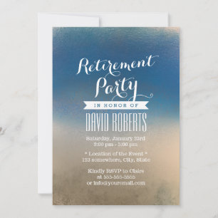 Invitación Elegante Fiesta de Jubilación de Invierno Azul y B