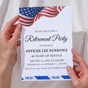 Invitación Elegante Fiesta de Jubilación de la Policía
