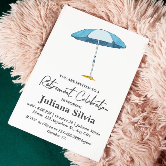 Invitación Elegante Fiesta de Jubilación de Playa (Subido por el creador)