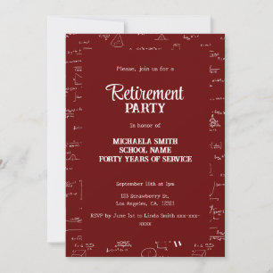 Invitación Elegante Fiesta de Jubilación de Profesor de Matem