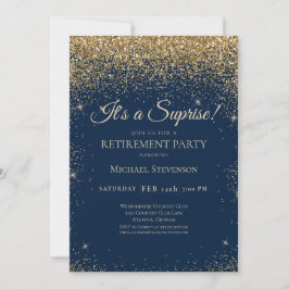 Invitación Elegante Fiesta de Jubilación de Sorpresa de Oro A