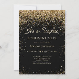 Invitación Elegante Fiesta de Jubilación de Sorpresa de Oro N
