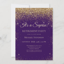 Invitación Elegante Fiesta de Jubilación de Sorpresa de Oro P