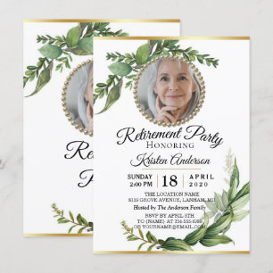 Invitación Elegante Fiesta de Jubilación Eucalyptus de Lujo