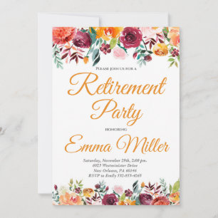 Invitación Elegante Fiesta de Jubilación Floral