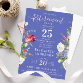 Invitación Elegante Fiesta de Jubilación Floral Boho Lavender