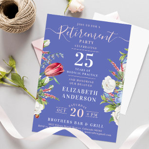 Invitación Elegante Fiesta de Jubilación Floral Boho Lavender