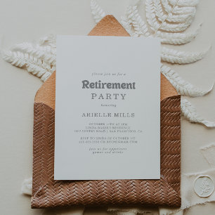 Invitación Elegante Fiesta de Jubilación Formal Minimalista