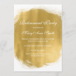 Invitación Elegante Fiesta de Jubilación Gold Pintura