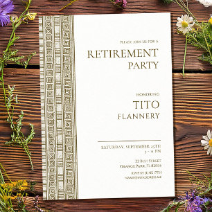 Invitación Elegante fiesta de jubilación griega