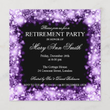 Elegante Fiesta de Jubilación Luces de Espuma Púrp