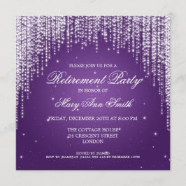 Invitación Elegante Fiesta de Jubilación Noche Deslumbrante M