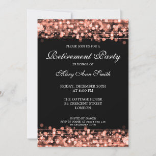 Invitación Elegante Fiesta de Jubilación Rosa de oro