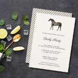 Invitación Elegante Fiesta de la carrera de caballos Vintage<br><div class="desc">Elegante Clásico Carrera de Caballos Derby Invitación de la fiesta con un ilustracion de un caballo vintage y un patrón a rayas en la parte trasera. Todos los elementos de texto se pueden cambiar para que este diseño pueda ser utilizado también para otros eventos: la elegante invitación a boda ecuestre,...</div>