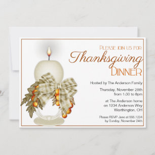 Invitación Elegante Fiesta de la cena de Acción de Gracias de
